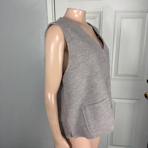 Eileen Fisher Women's Top Sweater Shirt L Cardigan Knit Boiled Wool Vest GG24 - Picture 4 of 6